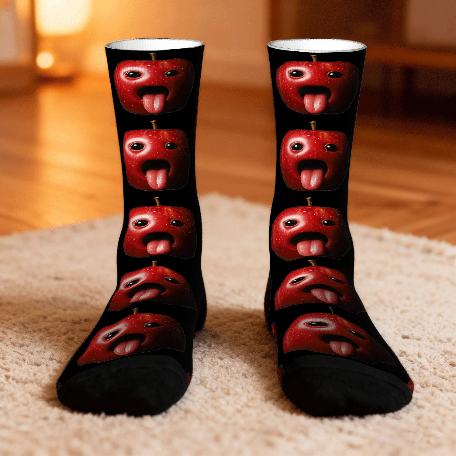 Silly Apple Gen Z Meme Breathable Casual for Themed Outfits Socks, Sports, Stylish And Suitable for Daily Wear, Unisex Printed