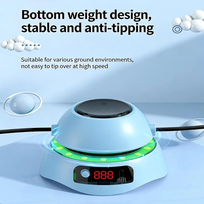 M5TC Automatic Skipping Rope Device with 10 Speed Adjustment And Wireless-compatible Music Jump Rope Machine For Workout