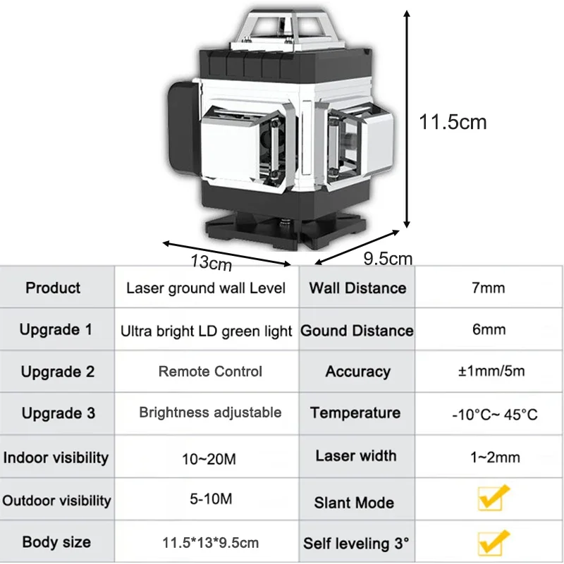 8/12 Lines 2D/3D Mini Laser Level Red Lines Self-Leveling 360 Horizontal Vertical Cross Super Powerful Red Beams Laser Level