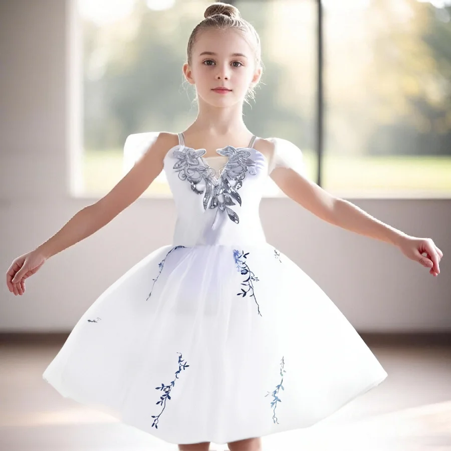

Kids Ballet Dress Seven Colors Girls Children Sequined Princess Dress Ballet Tutu Dance Clothes Performance Tutu Skirts