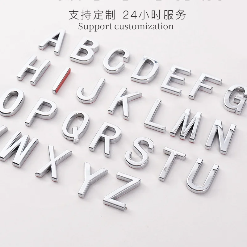 

Type A DIY Car Sticker Door Stick Plastic 3d Chrome Letters Numbers Self Adhesive Alphabet Auto Sign Car Accessories Decoration