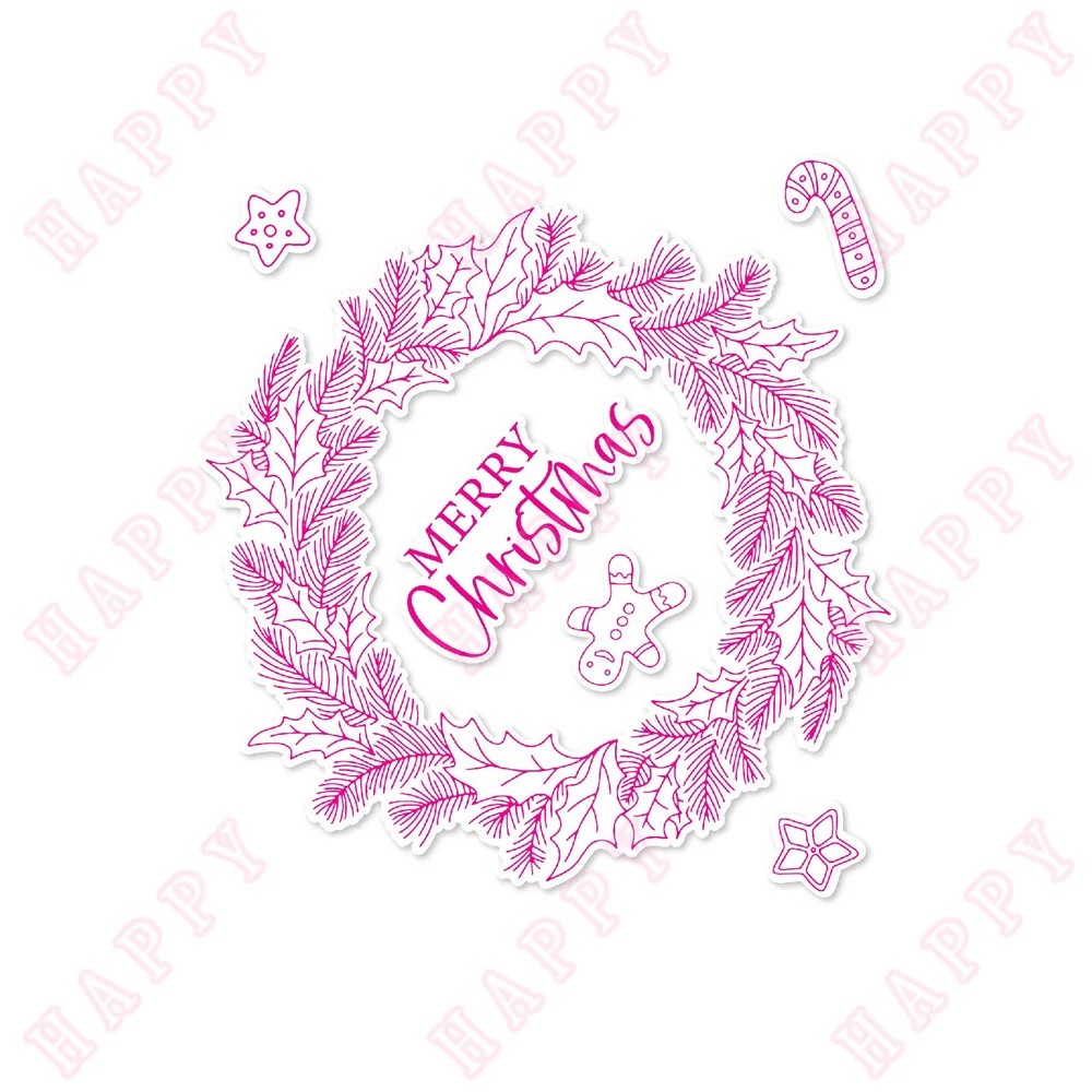 

Christmas Metal Cutting Dies Stamps Frosty Wreath Decoration For DIY Scrapbooking Diary Album Paper Template Card Embossing Make