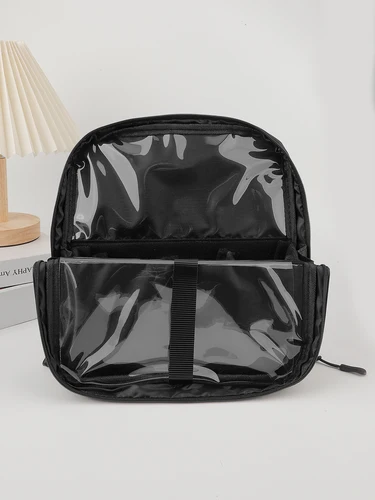 Imagen 2 del producto Bolsa para brochas de maquillaje portátil, color negro, bolsa de almacenamiento multifuncional de gran capacidad, bolsa para brochas (cierre de bloqueo magnético)