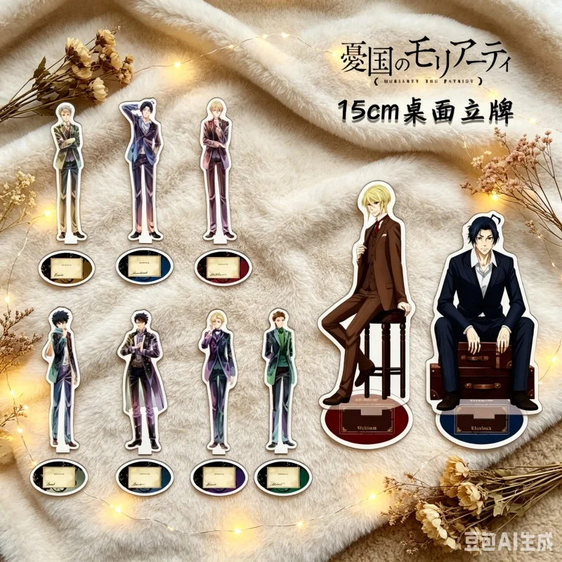 Hot topic Moriarty the Patriot15CM Anime Acrylic Stand keychain Full Set peripheral Cartoon desktop ornaments Collect Fans Gift