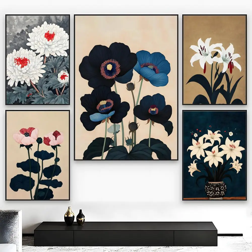 Traditional Elegant R-Retro Chinese Flowers Poster High-Grade For Home Room Bar Cafe Decoration Art & Present