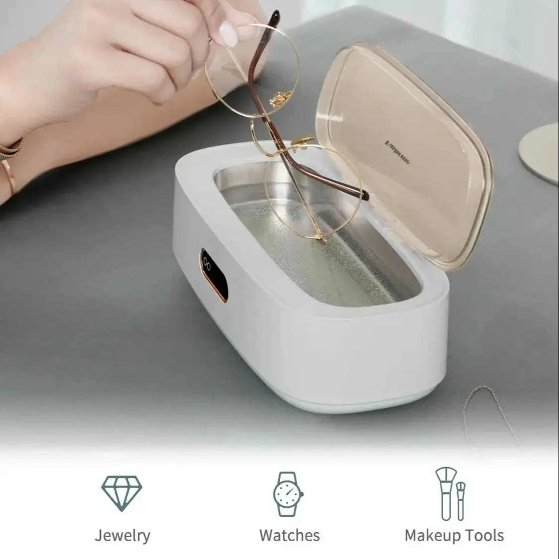 43000Hz High Frequency Ultrasonic Cleaner Household Small Portable Glasses Watch Cleaning Box Jewelry Retainer Clean Machine