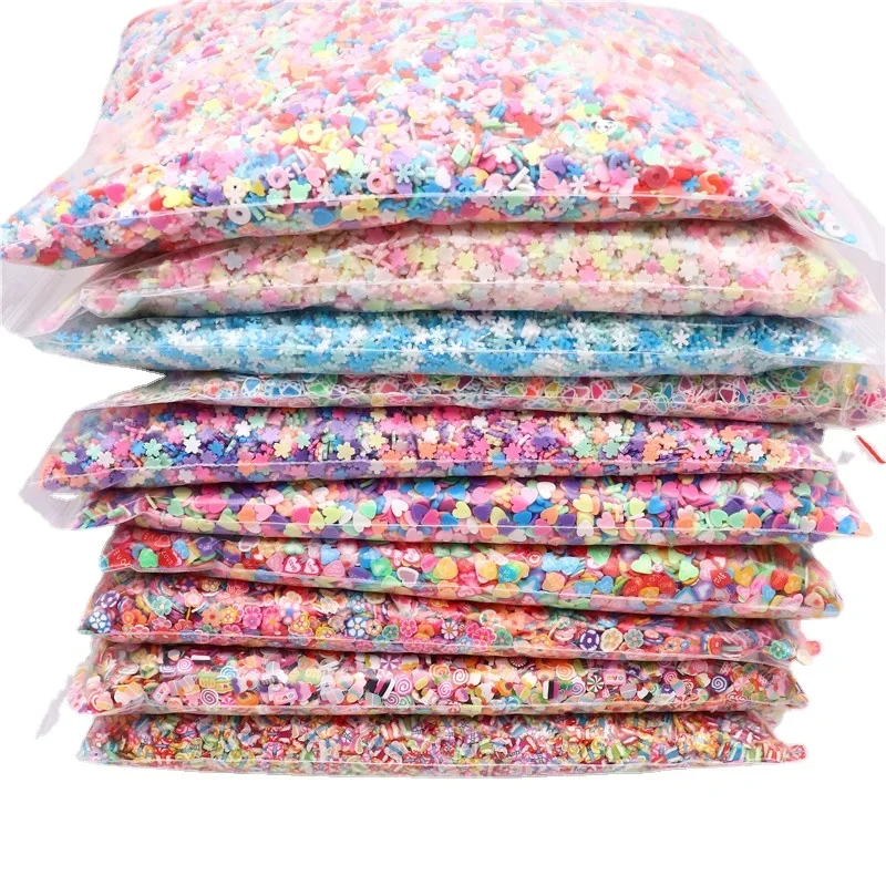 50g 3D Polymer Clay Slices Sprinkles 5mm Mix Color Star Heart Hot Clay DIY Craft Supplies Nails Art Slime Phone for Gift Toys