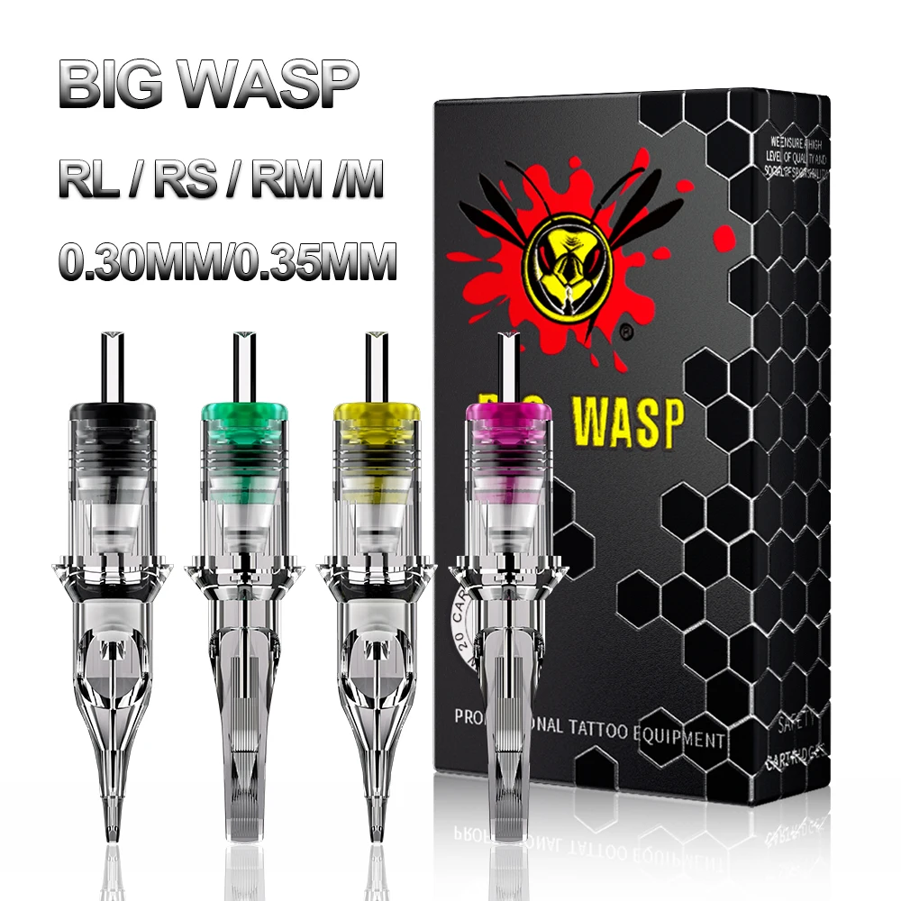 

Иглы для татуировок BIGWASP, 20 шт./упак., круглые, для контура, одноразовые, стерилизованные, безопасные, универсальные, для тату-машинок