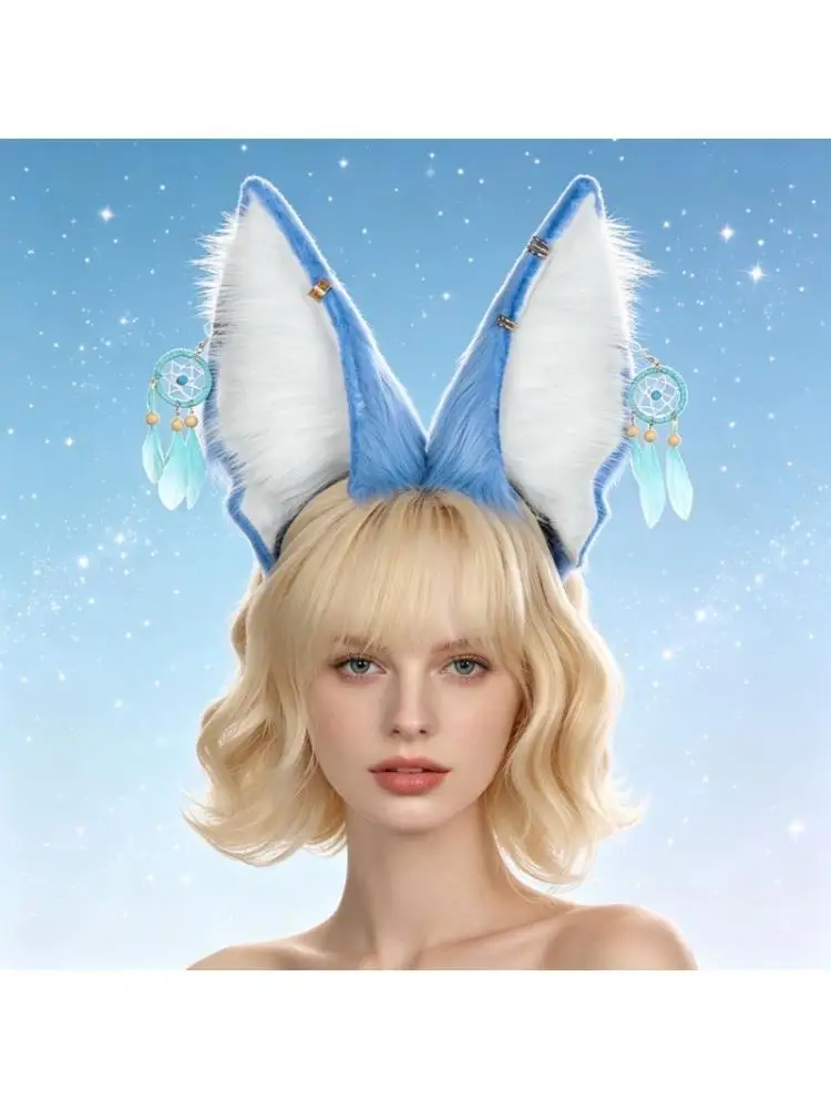 39BD Oversized Plush Ear Headband for Party Wear, Cosplay, and Photos Props
