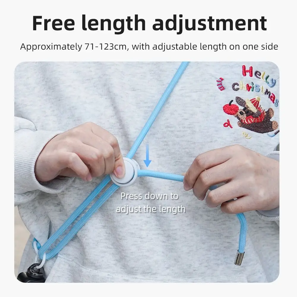 Nylon Neck Strap Anti-lost Adjustable Crossbody Rope Action Camera Accessories with 1/4 Inch Screw Lanyard for OSMO Pocket 3