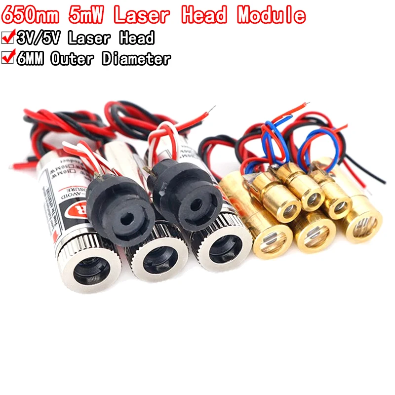 650nm 5mW Red Point / Line / Cross Laser Module Head Glass Lens Focusable Focus Adjustable Laser Diode Head Industrial Class