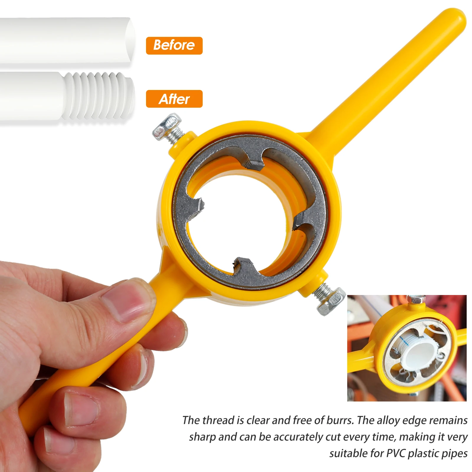 Imagem -04 - Pvc Tubo Thread Maker Ferramenta Tubo de Corte Ferramentas de Encanamento Thread Maker Mão Morre Pcs 20 Pcs