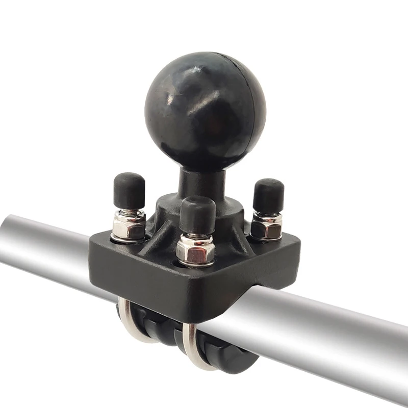 1.5 Inch Handlebar Ram Mount Double U-bolt 38mm Ball Base for Rail Pipe C Size Ram Socket for AMPS Garmin Lowrance Action Camera