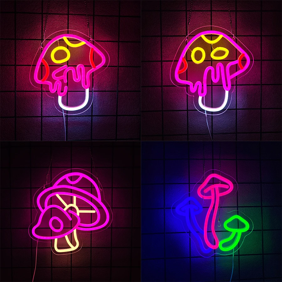 

Food Series Led Neon Signs, Colorful Mushroom Icons, Used For Artistic Decor Of Rooms, Game Rooms, Restaurants, Shops And Clubs.