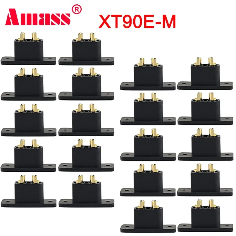 5/10/20PCS Amass Black Plug XT90E-M Battery Plug Gold-Plated Male Connector DIY Connecting Parts for RC Racing Drone Accessories