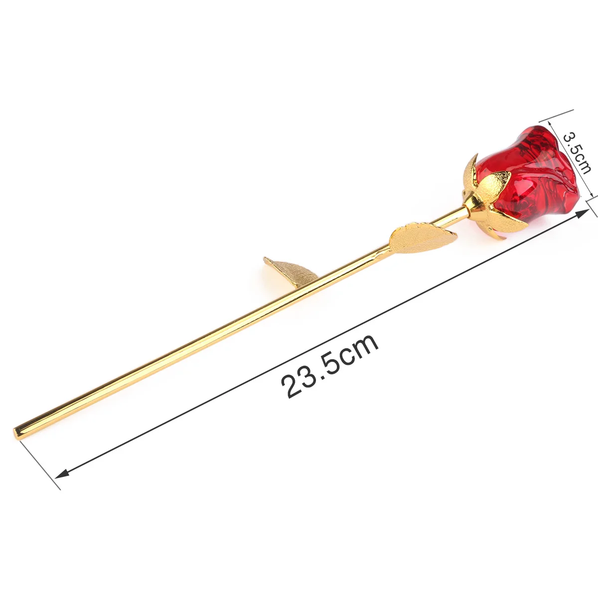 

Elegant Long Stem Crystal Rose Material Red Color Size L 24cm Perfect Valentine Tanabata Wedding Gifts