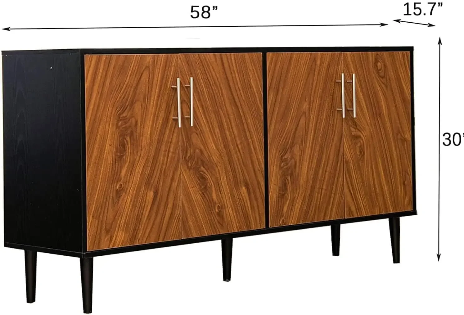 Sideboard Buffet Cabinet with Storage, 58” Coffee Bar Cabinet with Doors & Adjustable Shelves, Modern Buffet Stora