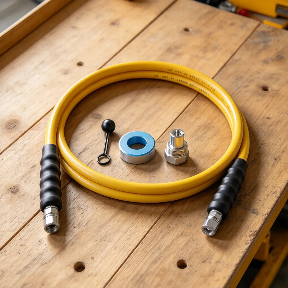 Yellow Hydraulic Hose 1/4in ID 6ft 10ft 10000 PSI 3/8in NPT CH-604 Coupler Thermoplastic PU for Hydraulic Pumps
