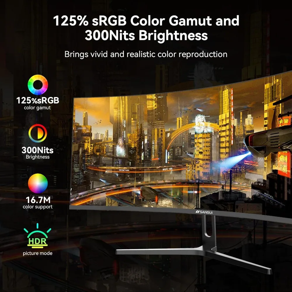 US Shipping 32 Inch Curved Gaming Monitor 240Hz Refresh Rate FHD 1080P 1500R 1ms MPRT HDR HDMI DP VESA Compatible with Metal