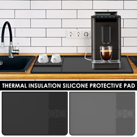Silicone Coffee Mat with Raised Edges Nonslip Coffee Bar Mat Flexible Coffee Machine Mat Dishwasher Safe Coffee Counter Mat