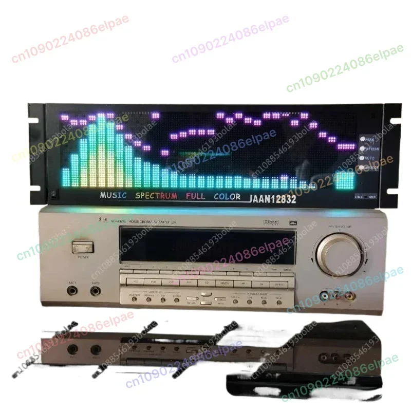 RGB الطيف الصوت متخيل 2U رف جبل على مدار الساعة مع وضع الموسيقى 128x32 LED عرض صوت التحكم عن بعد للاستوديو المنزلي #5