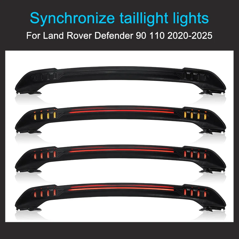 90 110 2020-2025 Spoiler with Light Dynamic Turning Light Exterior Decoration Accessories Spoiler for Land Rover Defender