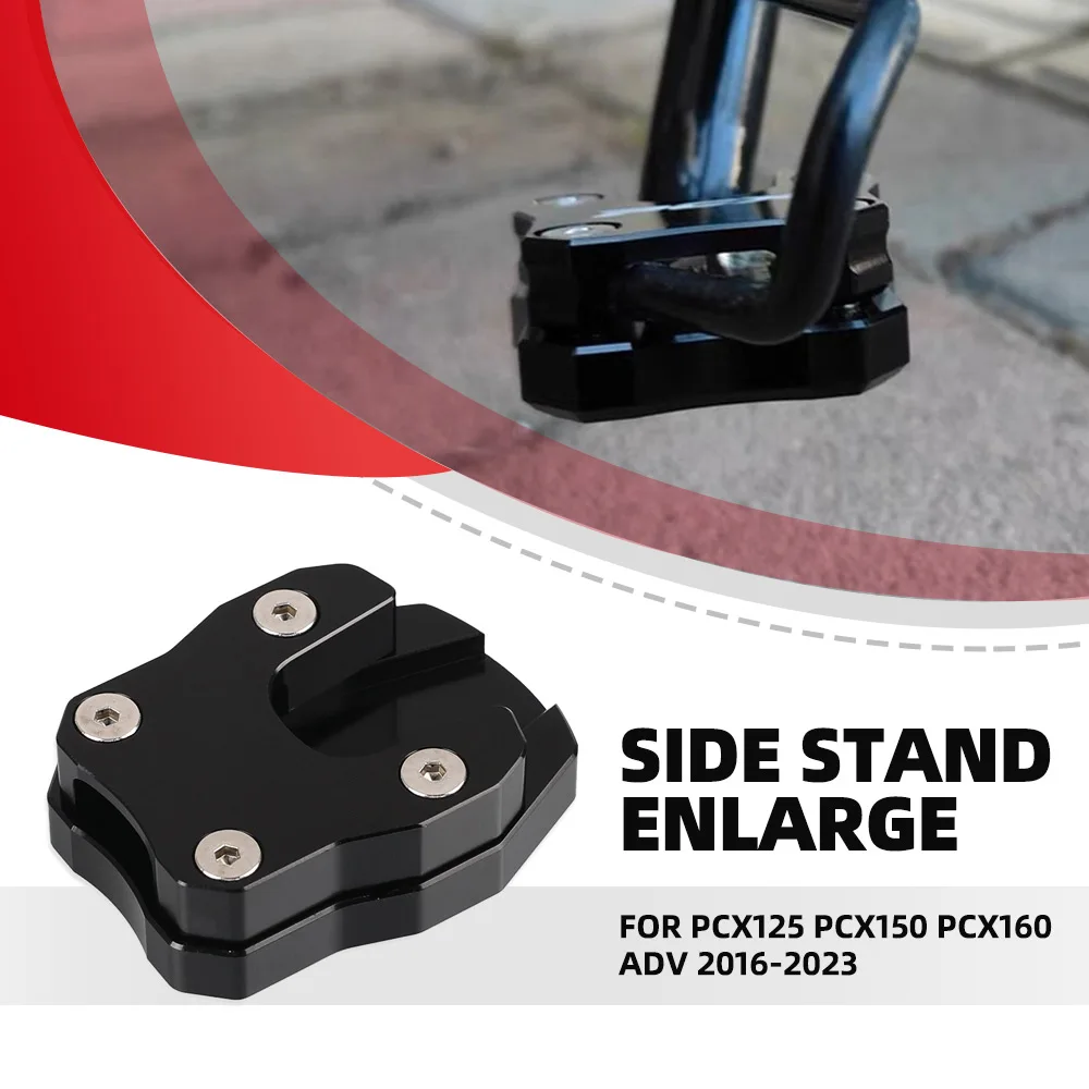 

For Honda PCX125 PCX150 PCX160 ADV 2016-2023 Side Stand Extension Kickstand Enlarger Plate Pad Enlarge Motorcycle Accessories