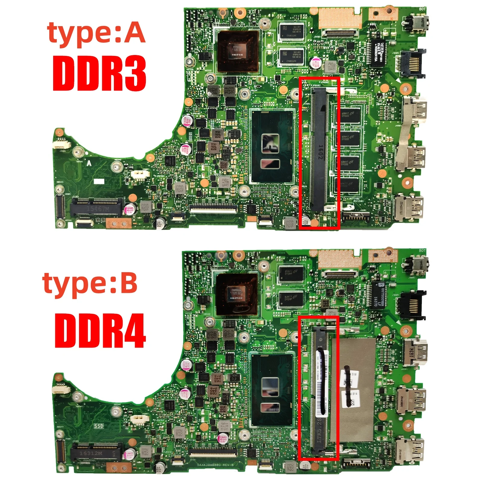 K401UB/K401UQK Laptop Motherboard For ASUS K401UQ A401U A401UQ V401UQ V400U 4G/8G RAM I3 I5 I7 6th/7th Gen V2G DDR3 DDR4