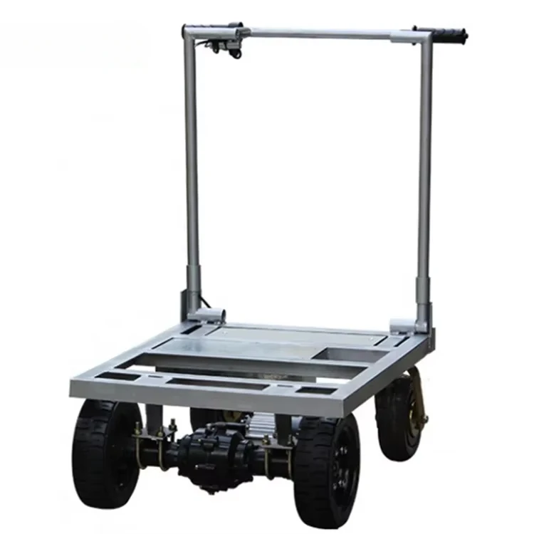 China 4 Wheels Cargo Carrier 550kg 650kg 750kg Heavy  Platform Trolley Folding Electric Hand Truck / Electric Trolley