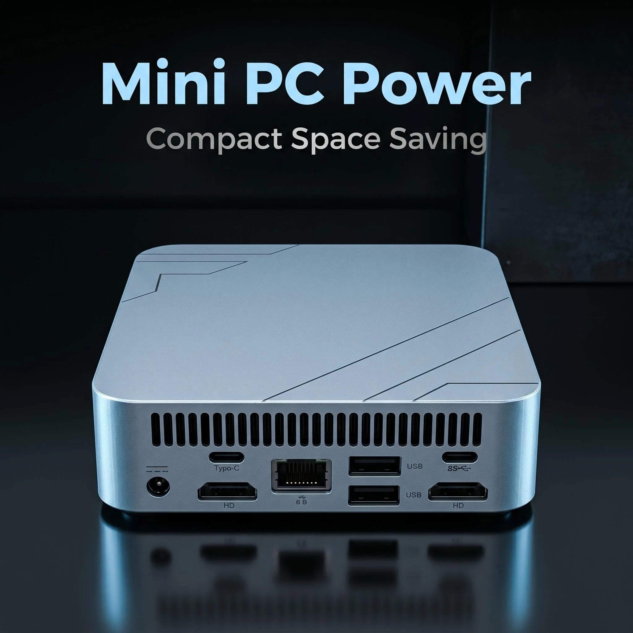 Intel i9-8950HK Mini Desktop PC 16GB DDR4 M.2 NVMe SSD Triple 4K HDMI Output WiFi6 Silent Fanless Cooling Home Office Pro HTPC - view 3