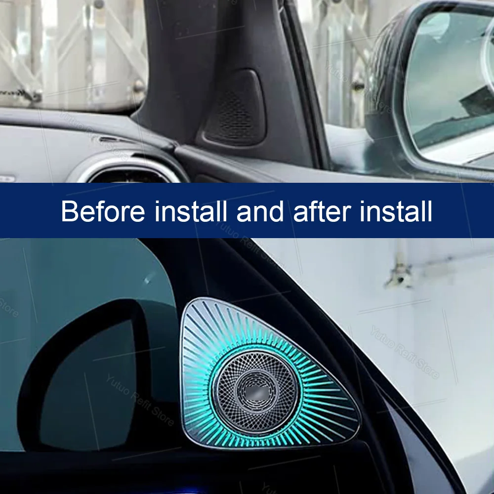 5D Rotating Tweeter For Benz C-class W206 RGB LED Luminous Car Speaker Horn Refit
