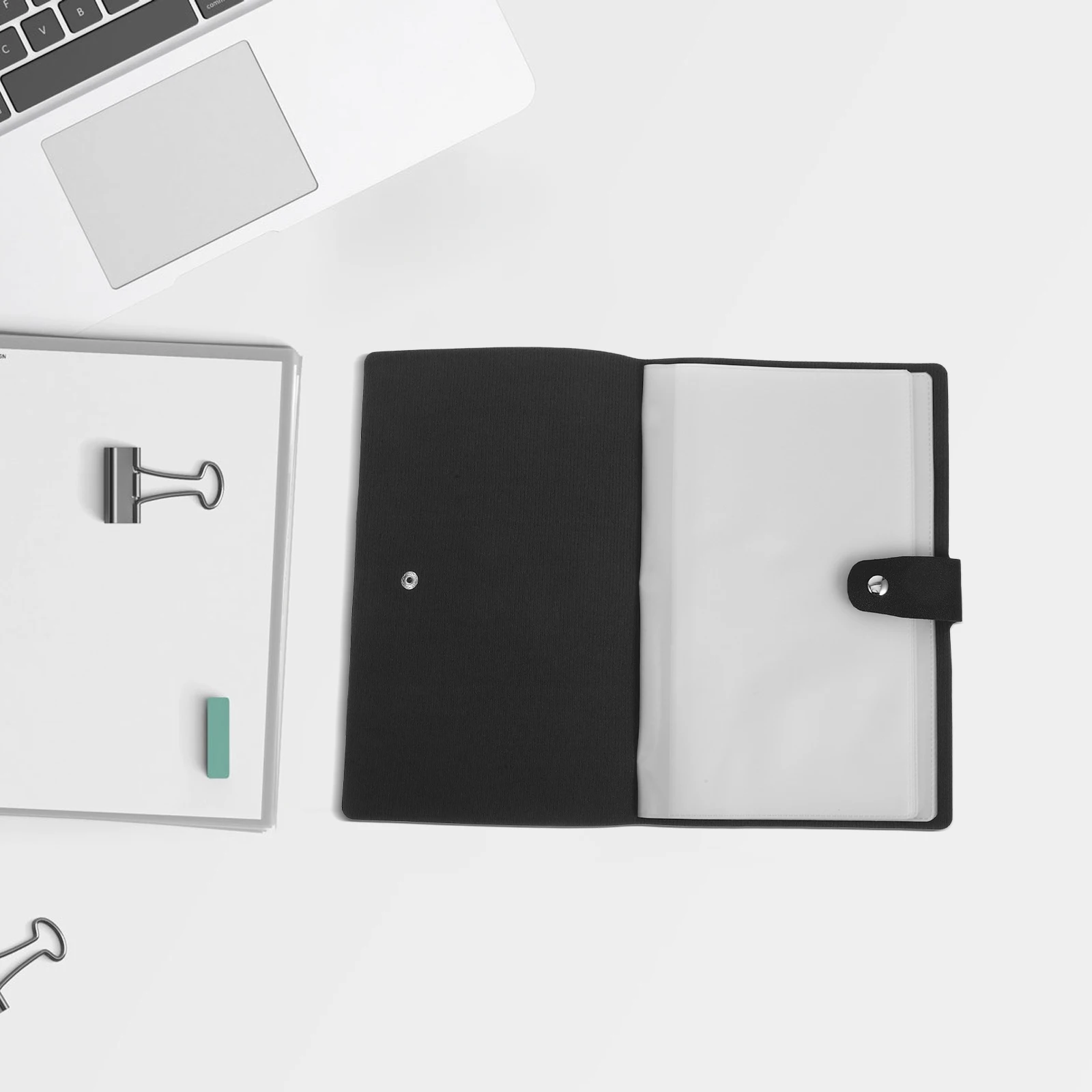 

Invoice Album for Business Checkbook PVC PU File Container Receipt Organizer Portable Bill Storage Album Document Binder Office