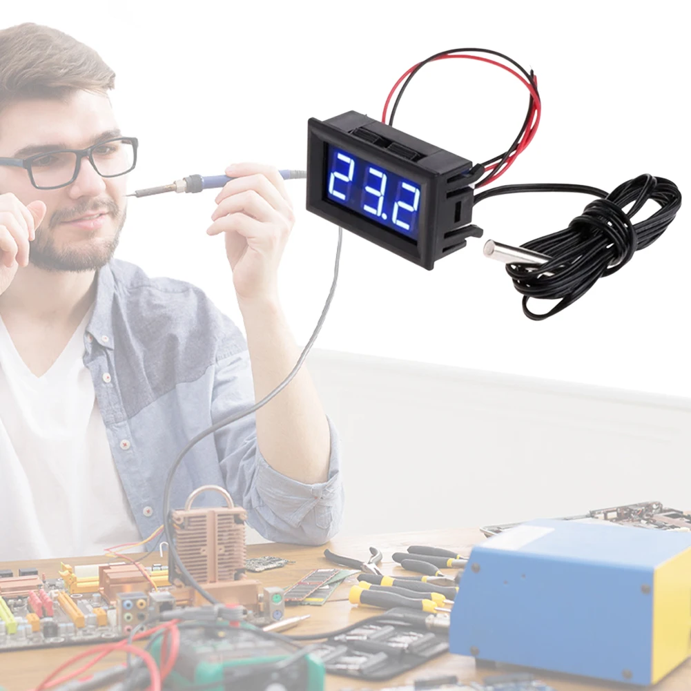 0.56 인치 LED 디지털 온도 센서 모듈 미터 감지기 온도계 테스터 패널 게이지 온도계 센서