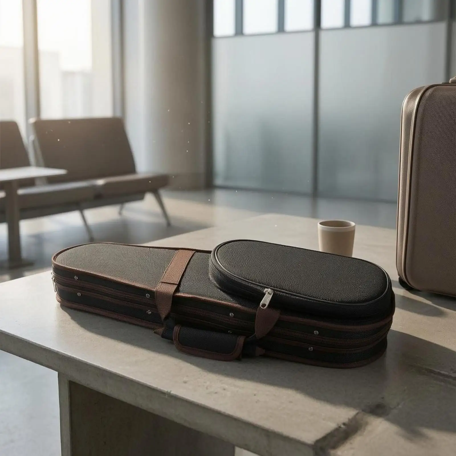 Violin Case 4 4 Durable Pressure Resistant Body Black with Brown Trim Soft Green Lining Storage Bag for Lessons