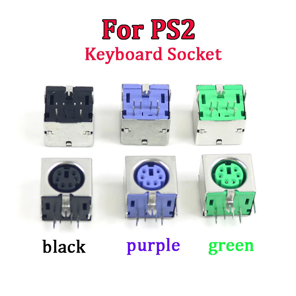 1-10Pcs PS2 Keyboard Socket Female Jack Connector 6P/6 Pin Mouse Socket 6Pin Purple Green Black