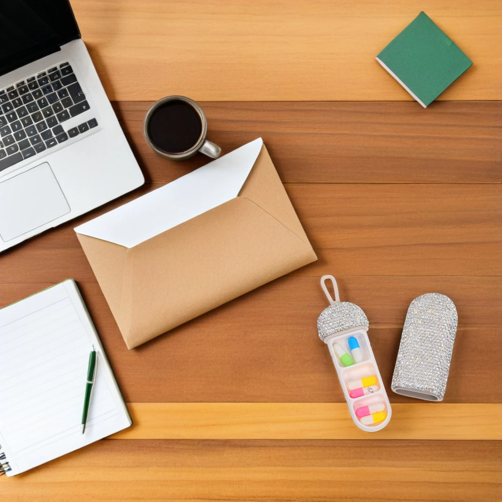 

Яркий чехол со стразами, небольшой водонепроницаемый 3-х отделений, портативный контейнер для лекарств, ежедневные принадлежности, компактный держатель для карманного кошелька