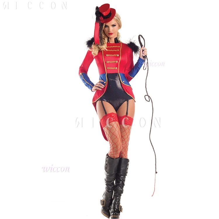 2025 ผู้หญิง Circus Ringmaster คอสเพลย์เครื่องแต่งกาย Fringed ไหล่ Tutu Tulle Leotard Jumpsuit ฮาโลวีนพรรคชุด U