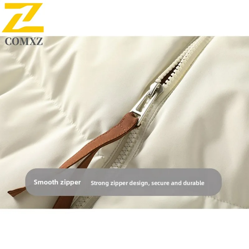 COMXZ 2025 الرجال الوقوف طوق معطف مبطّن قصير سميكة الشتاء سترة منفوخة الشباب موضة التحكم في الأسعار 119 يوان