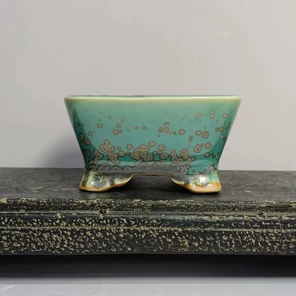 

Горячая распродажа 2025 года, квадратный глазурованный горшок для бонсай Исин с облачными ножками