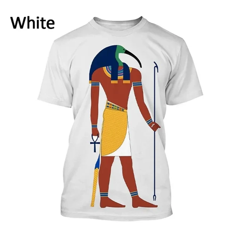 

New Thoth Mythic 3D Printed Short Sleeve T-Shirt Casual Fashion Egyptian God Moon God Wisdom God Short Sleeve Unisex Top T Shirt