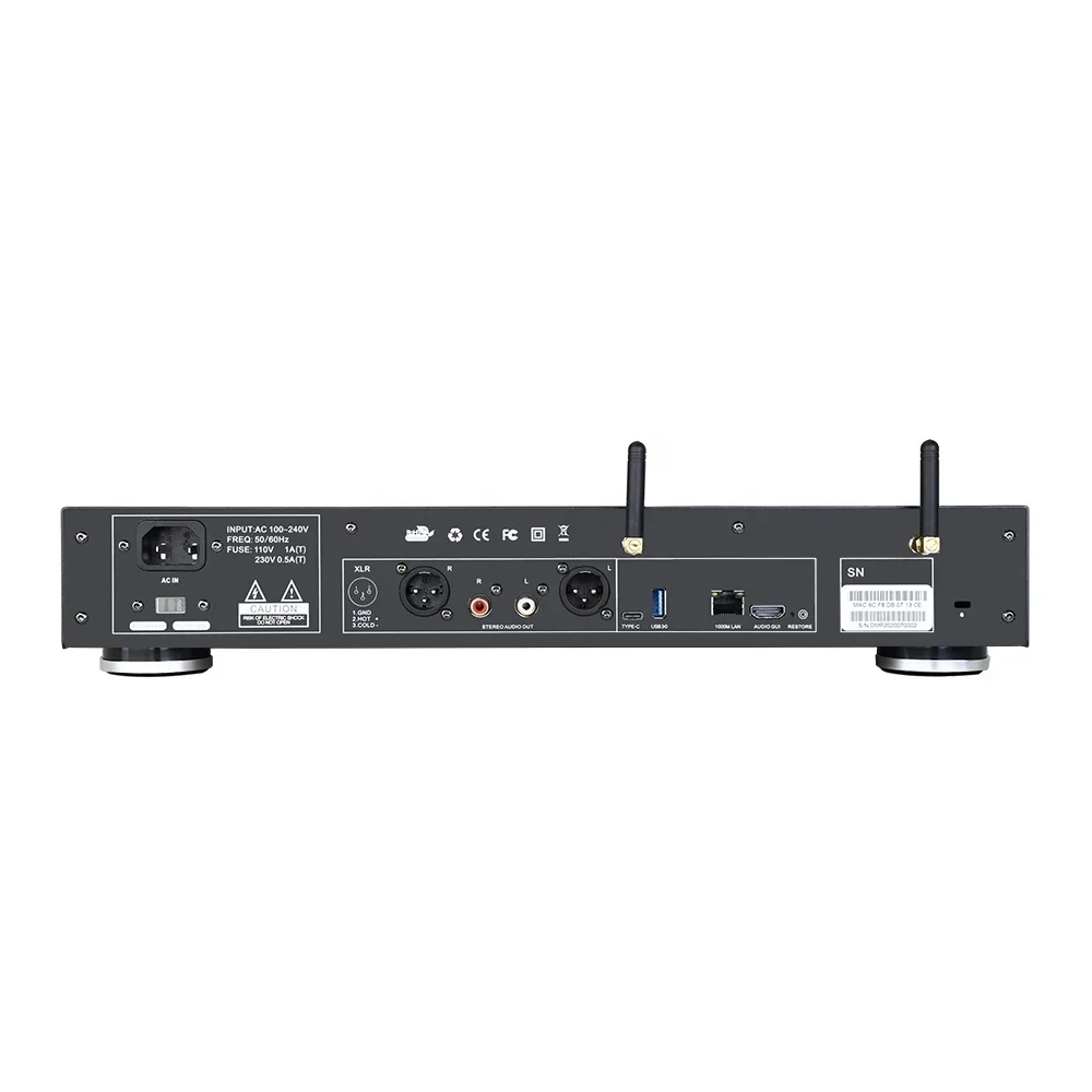 DMP20 HiFi Audio ESS9038Q2M DAC with MQA XMOS XU-208 Fully Balanced Decode Music Streamers of DSD512 PCM768 for APP