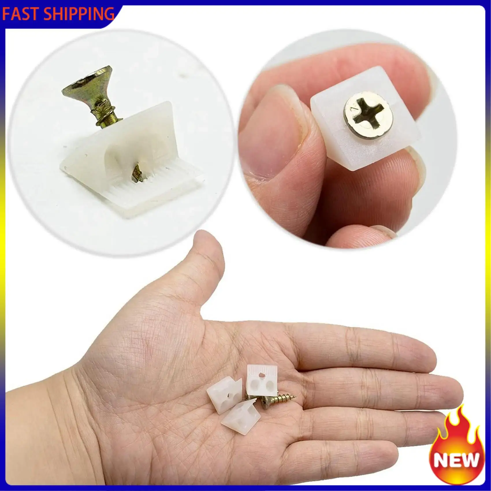 خاص 150 قطعة من دعامات الأدراج، درج بلاستيكي أبيض، إصلاح ترهل السفلي، إصلاح أسافين مع مسامير للأثاث