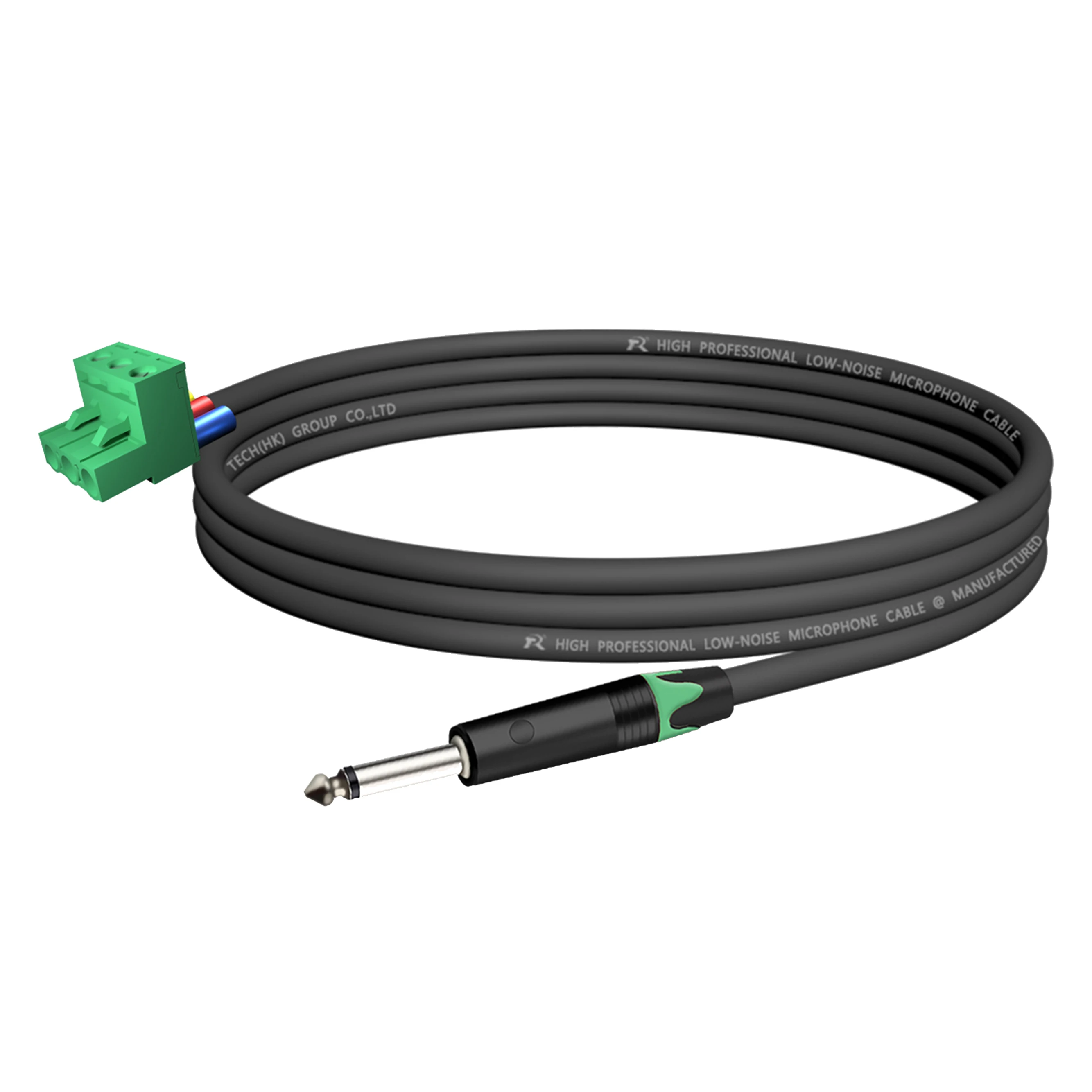 Phoenix Terminal Connector Audiokabel, 6,5 mm (1/4 Zoll) TS-Stecker auf 3-poliger 5,08 mm/0,2 Zoll Rastermaß PCB Phoenix, Mono-Audiokabel – Detail 15