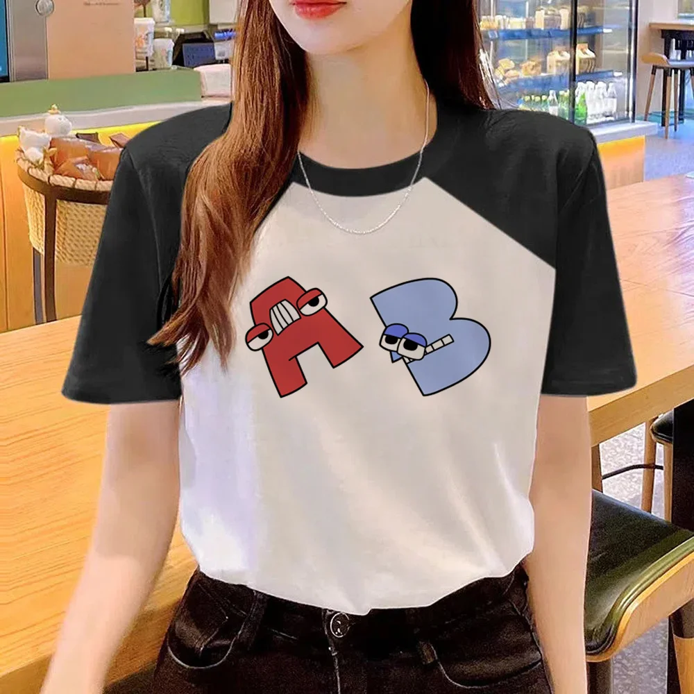 Coloring Alphabet Lore Tee women manga designer graphic t-shirts girl comic Japanese funny clothing