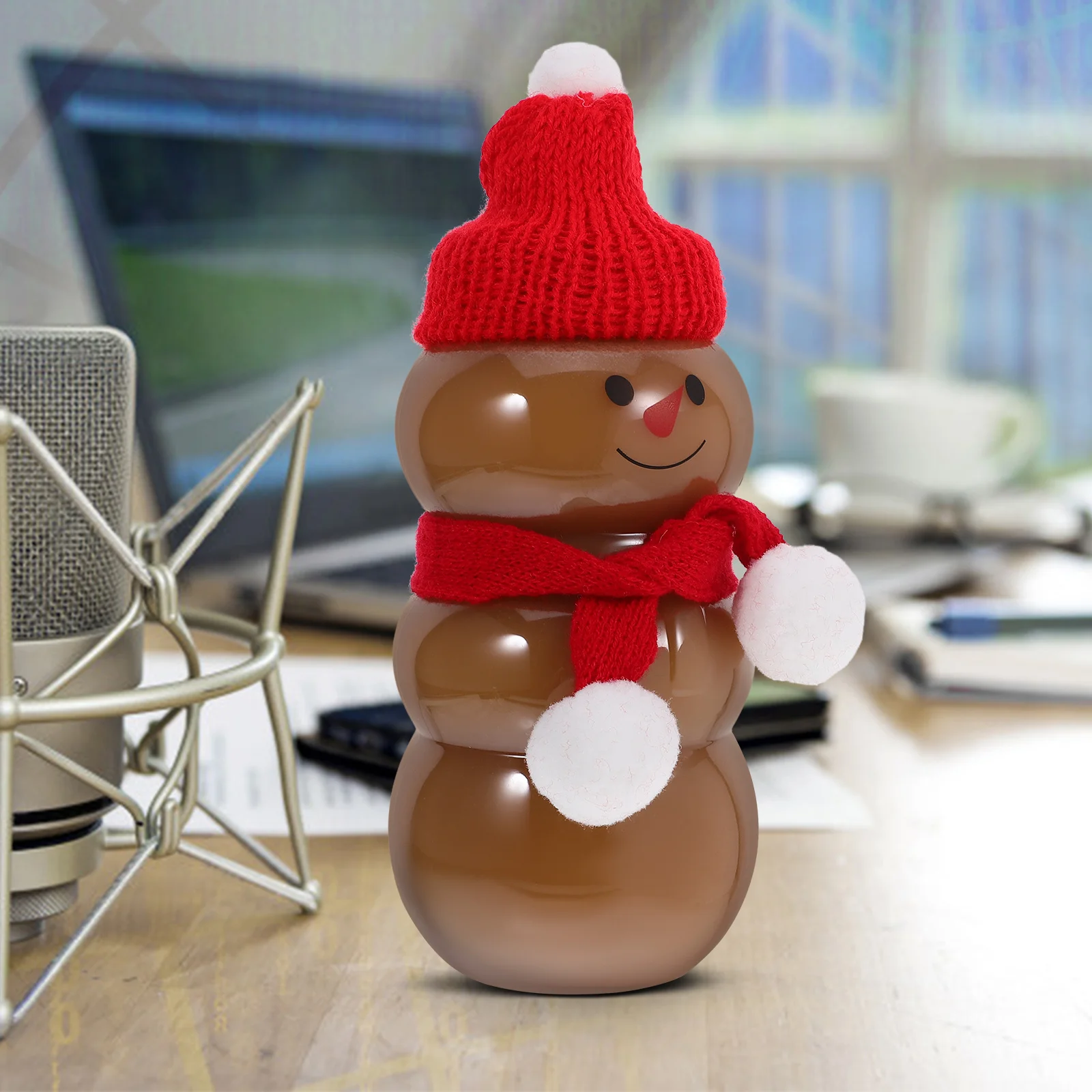 

6 Sets Reusable Bottles for Juice Beverage Round Plastic Candy Clear Snowman Jar Containers Party Adorable