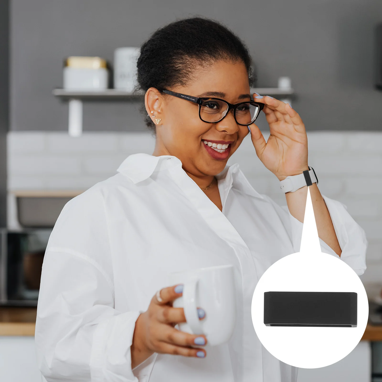 

16Pcs Black Silicone Watchband Loop Soft Flexible Watch Strap Holder Retaining Band Ends Easy to Store Replacement Watchband