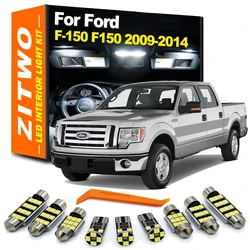 ZITWO 13Pcs 자동차 실내 램프 포드 F-150 F150 2009 2010 2011 2012 2013 2014 LED 전구 인테리어 돔지도 독서 플레이트 라이트 키트