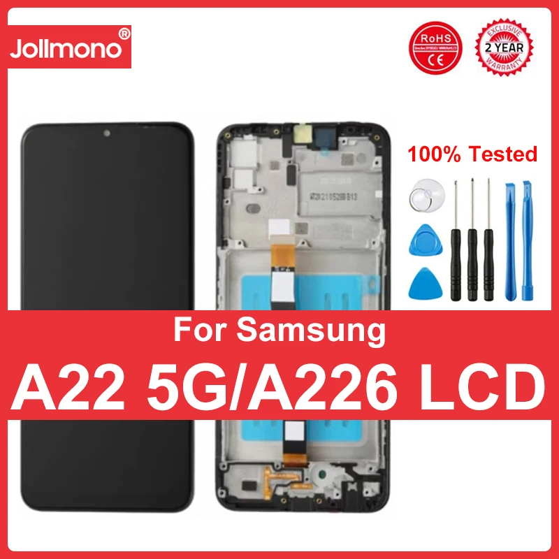 For Samsung Galaxy A22 5G A226 LCD Display Touch Screen Digitizer Assembly Replacement A226B SM-A226B/DS Display Part