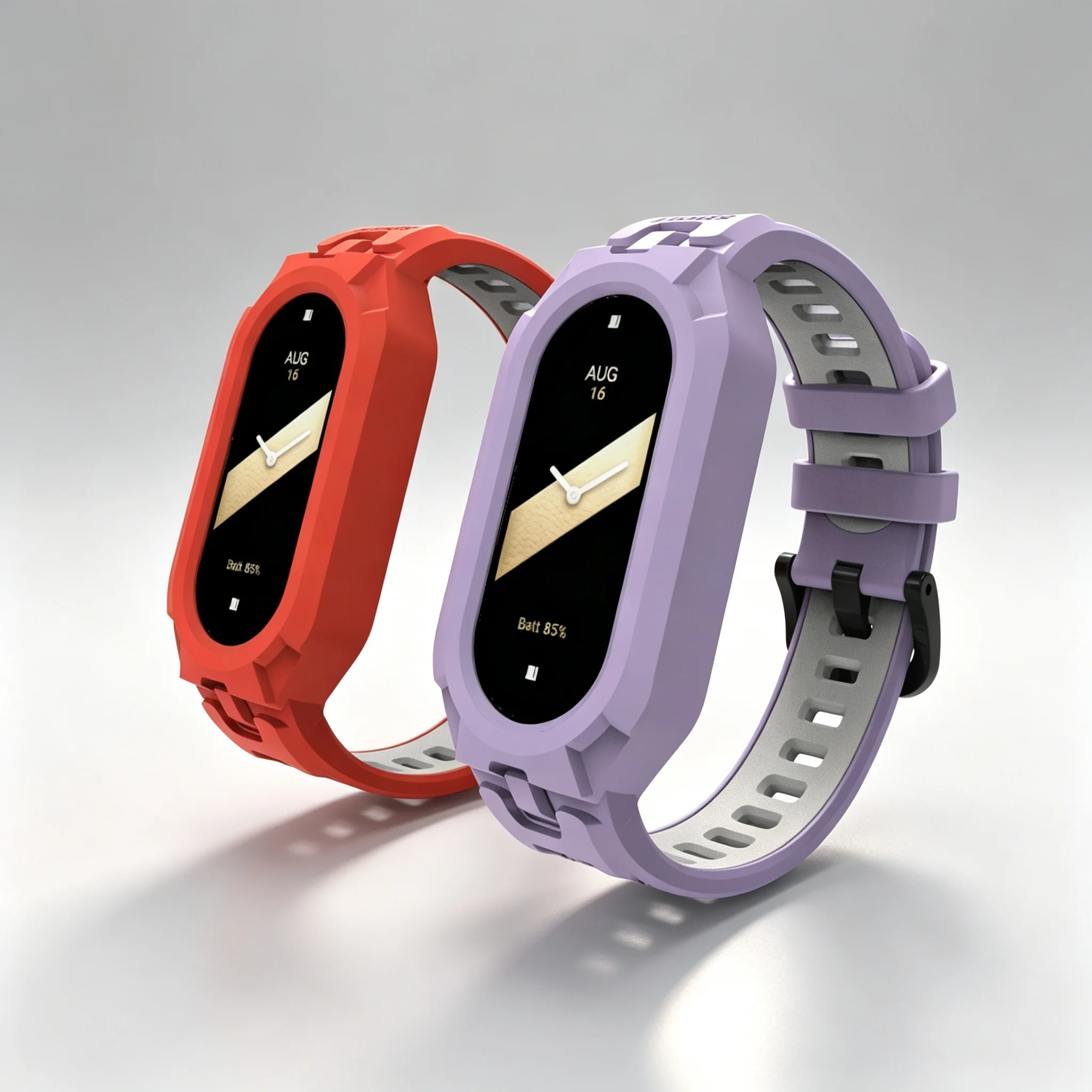 Silicone Strap for Xiaomi MiBand 10 9 8 NFC Sport Rubber 2in1 Bracelet Pulseira Correas For Xiaomi Smartwatch 8/9/10 Accessories