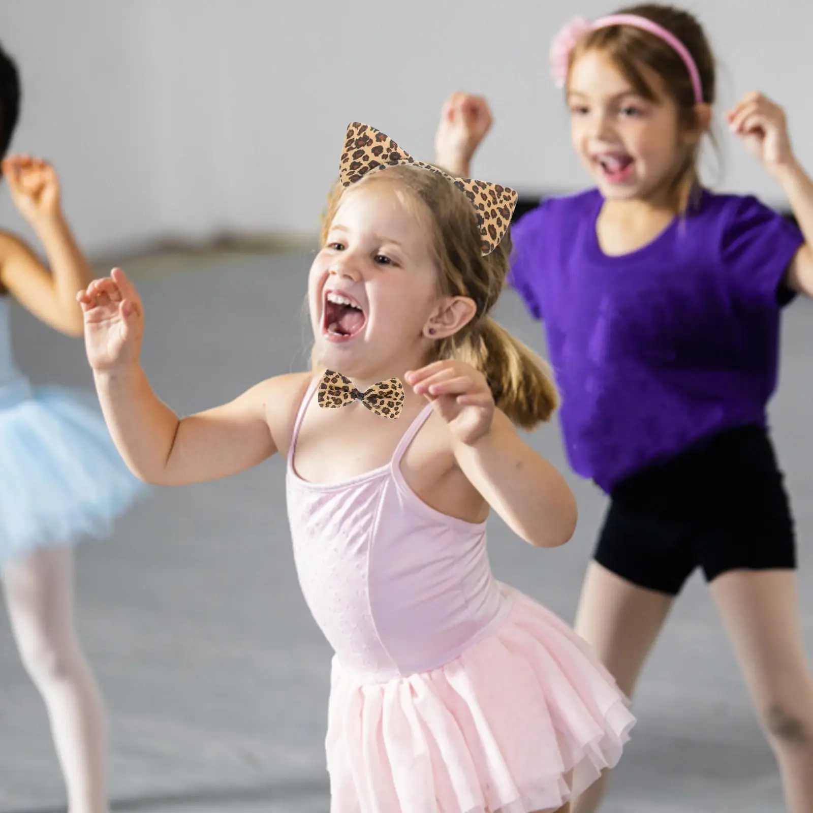   3 pièces oreilles queue nœud papillon chat bandeau fille cheveux accessoires Costume pour filles enfant